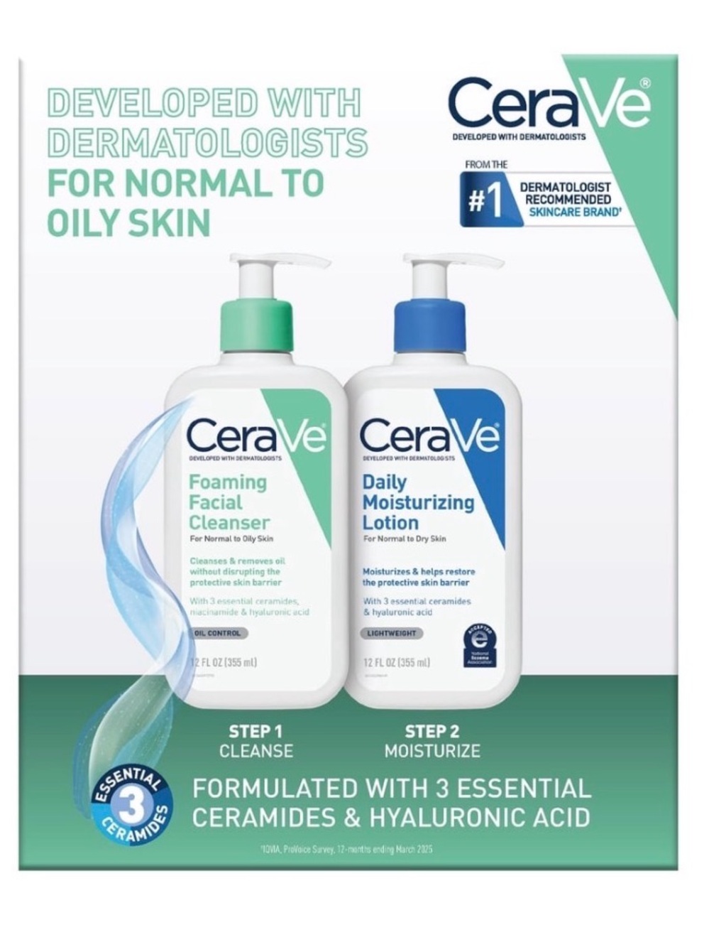 CeraVe Foaming Beauty Facial Cleanser & Daily Moisturizing Lotion Set. NEW!